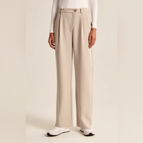 Abercrombie tailored straight leg pant in navy - Picture 2 of 2